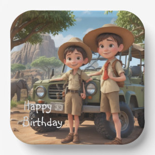 Safari van het kind papieren bordje