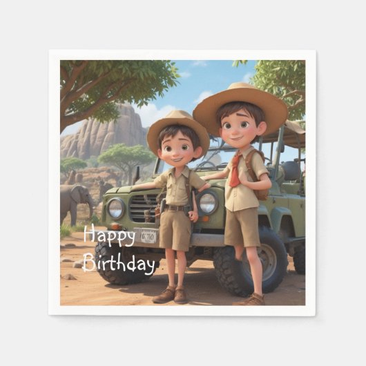 Safari van het kind servet (Voorkant)