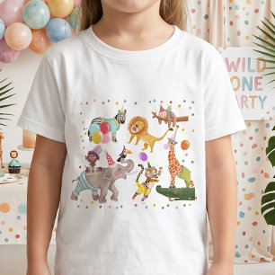 Safari Verjaardag Cute Jungle Feest Dieren Kindere T-shirt