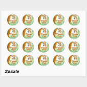 Safari Verjaardagsfeest - Aap Ronde Sticker (Vel)