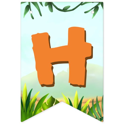 Safari Verjaardagsfeestje bunting banner (Tweede vlag)