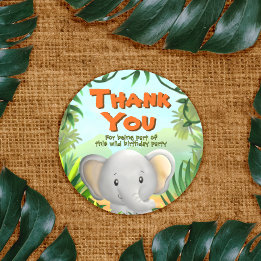 Safari verjaardagsfeestje - Elaphant Ronde Sticker