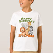 Safari verjaardagsfeestje T-shirt (Voorkant)