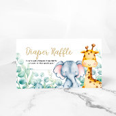 Safari vert Jungle Animaux Déchets Carte Raffle