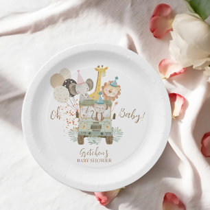 Safari Vrachtwagen Oerwoud Dieren Boho Baby shower Papieren Bordje