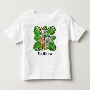 Safari vrienden - Giraffe, Zebra, tijger, oerwoud Kinder Shirts