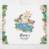 Safari Vrienden | mousserende Baby shower L Sparkling Wijnetiket (Enkel label)