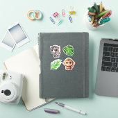 Safari vrienden schattig zebra aap sticker (iPad Cover)