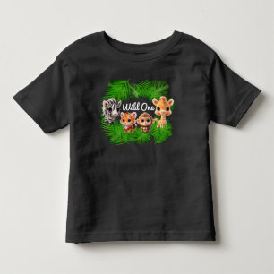 Safari vrienden tijger giraffe zebra aap olifant kinder shirts