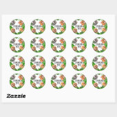 Safari vrienden tijger giraffe zebra aap olifant ronde sticker (Vel)