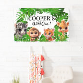 Safari vrienden tijger giraffe zebra aap olifant spandoek (Insitu)