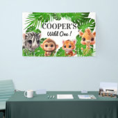 Safari vrienden tijger giraffe zebra aap olifant spandoek (Beurs)