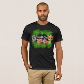 Safari vrienden tijger giraffe zebra aap olifant t-shirt (Voorkant volledig)