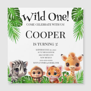 Safari vrienden tijger giraffe zebra aap verjaarda