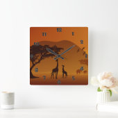 Safari Wall Clock Vierkante Klok (Huis)