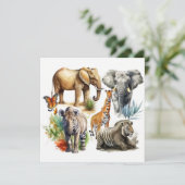 Safari Waterverf Flat Kaart (Staand voorkant)