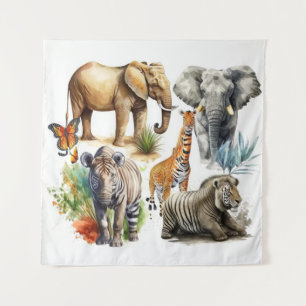 Safari Waterverf Wandkleed