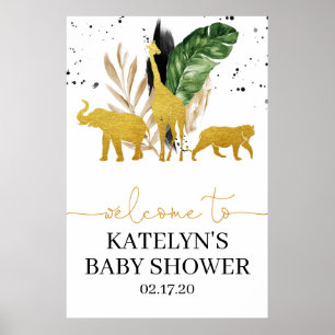 Safari Welkom Bord voor Baby Shower of Verjaardag Poster