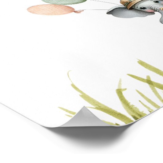 Safari Welkom Wild Een Eerste Verjaardagsfeest Poster (Hoek)