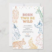 Safari Wild Animals Girl 2e Invitation anniversair (Devant)