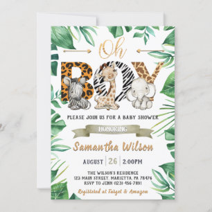 Safari Wild Baby shower Party Kaart