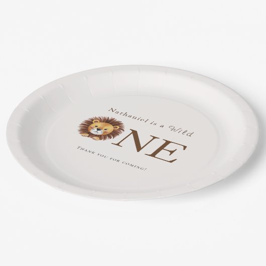 Safari wild een 1e verjaardag papieren bordje (Gekanteld)