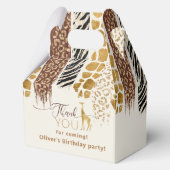 Safari Wild een dier prints verjaardag Bedankdoosjes (Achterkant)