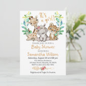 Safari Wild Girl Baby shower Invitation (Debout devant)