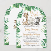 Safari Wild Het is een Jongen Baby shower Uitnodig Kaart (Voorkant / Achterkant)