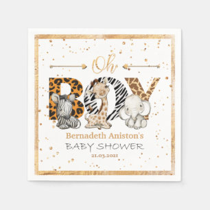 Safari Wild Oh Boy! Baby shower Napkins Servet