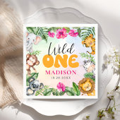 Safari Wild One 1e verjaardag meisje Servet