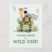 Safari Wild One 1e verjaardagsfeest uitnodiging (Voorkant)