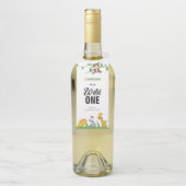 Safari Wild One 1st Birthday Cute Kawaii Custom Flessenhanger (Op fles)