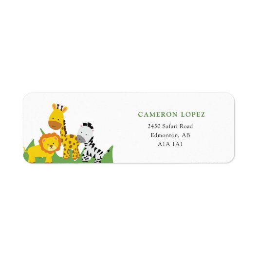 Safari Wild One 1st Birthday Cute Oerwoud Custom Etiket (Voorkant)