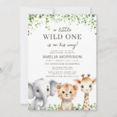 Safari Wild One All in One QR Code Baby shower Kaart (Voorkant)
