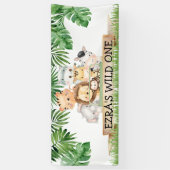 Safari Wild One Birthday Banner (Verticaal)