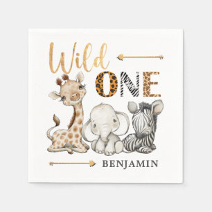 Safari Wild One Birthday Napkins Servet