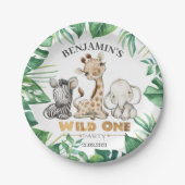 Safari Wild One Birthday Papieren Bordje (Voorkant)