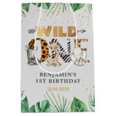 Safari Wild One Birthday Party Medium Cadeauzakje (Voorkant)