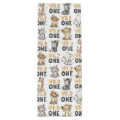 Safari Wild One Birthday Party Wijn Cadeautas (Achterkant)