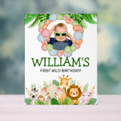 Safari Wild One Birthday PHOTO Affiche de bienvenu (Neutre)
