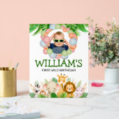 Safari Wild One Birthday PHOTO Affiche de bienvenu (Mariage)