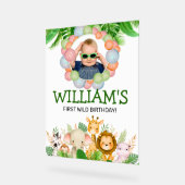 Safari Wild One Birthday PHOTO Affiche de bienvenu (Angle)