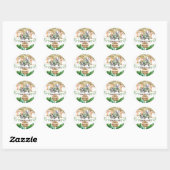 Safari Wild One Birthday Ronde Sticker (Vel)