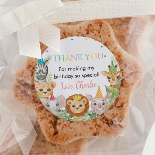 Safari Wild One Birthday Sticker Labels