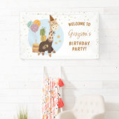 Safari Wild One Boy Verjaardag Welkom Spandoek (Insitu)