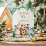 Safari Wild ONE Carte de remerciements d'anniversa<br><div class="desc">Express votre gratitude avec notre Carte de remerciements d'anniversaire Wild ONE Safari. Avec d’adorables animaux de safari et des accents de jungle luxuriants, cette carte est parfaite pour remercier les invités après la célébration aventureuse du premier anniversaire de votre petit. Entièrement personnalisable avec votre message personnel, il ajoute une touche...</div>