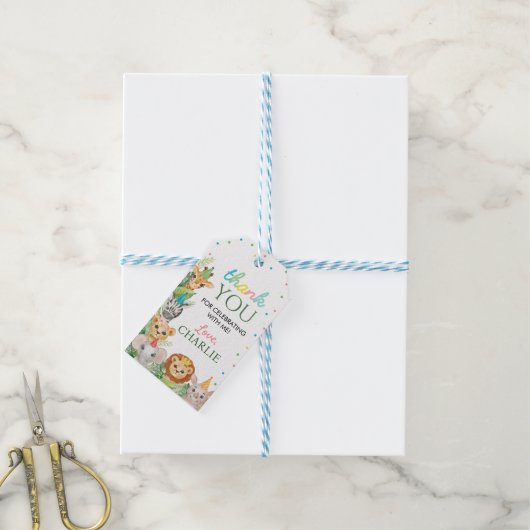 Safari Wild One Hartelijk dank voor uw Label Cadeaulabel (Met Touw)