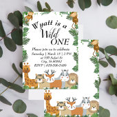 Safari Wild one Jungle invitation anniversaire