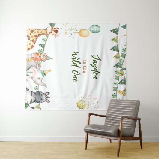 Safari Wild One Tapestry/ Backdrop Wandkleed (In Situ (horizontaal))